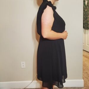 H&M Black Midi Dress with Ruffle Detail